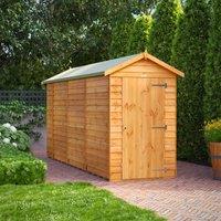 14X4 Power Overlap Apex Windowless Shed, Brown