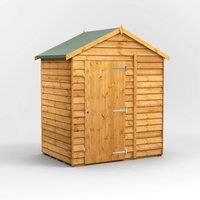 6x4 Power Overlap Apex Windowless Shed, Brown