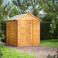 6X6 Power Overlap Apex Windowless Shed, Brown