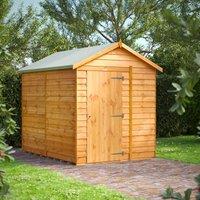 8X6 Power Overlap Apex Windowless Shed, Brown