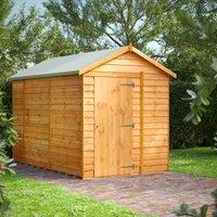 10X6 Power Overlap Apex Windowless Shed, Brown