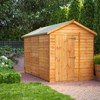 12X6 Power Overlap Apex Windowless Shed, Brown