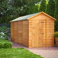 16X6 Power Overlap Apex Windowless Shed, Brown