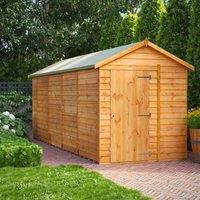 18X6 Power Overlap Apex Windowless Shed, Brown