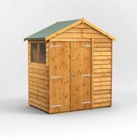 4X6 Power Overlap Apex Double Door Shed, Brown