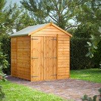 6X6 Power Overlap Apex Windowless Double Door Shed, Brown