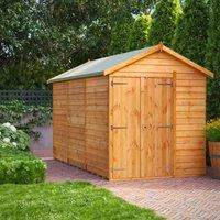 12X6 Power Overlap Apex Windowless Double Door Shed, Brown