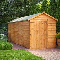 20X6 Power Overlap Apex Windowless Double Door Shed, Brown