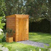 4X4 Power Overlap Pent Shed, Brown