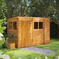 10X4 Power Overlap Pent Shed, Brown