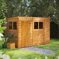 10X6 Power Overlap Pent Shed, Brown