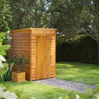 4X6 Power Overlap Pent Windowless Shed, Brown