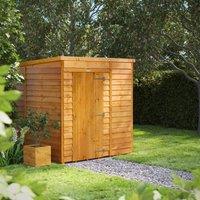 6X6 Power Overlap Pent Windowless Shed, Brown