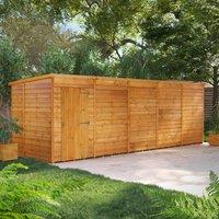 20X6 Power Overlap Pent Windowless Shed, Brown