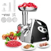 Geepas Gmg42508UK bk Electric Meat Grinder Stainless Steel Meat Mincer & Sausage Stuffer Red, Black