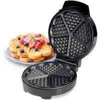 Geepas GWM36538 Waffle Maker 5 Slice Heart Shaped Non-stick Electric Belgian Waffle Maker, Black
