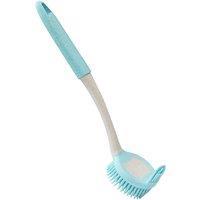 Jvl Anti-bac Rubber Dish Brush With Extra Bristles, Blue