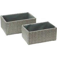 Jvl Silva Rectangular Fabric Storage Baskets Set Of 2 Grey, Grey