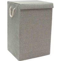 Jvl Silva Fabric Foldable Laundry Hamper With Lid And Handles Grey