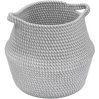 Jvl Edison Round Belly Cotton Rope Storage Medium Grey, Grey