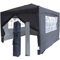 Birchtree 3X3M Pop Up Waterproof Gazebo - Black, Black