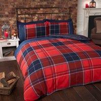 Rapport Home Double Argyle Duvet Set Red, Red