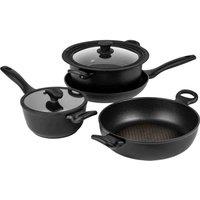 Nadiya X Prestige Nesting Cookware 4 Piece Set, Black