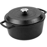 Nadiya X Prestige Cast Iron Casserole 4.5L With Cast Iron Lid, Black