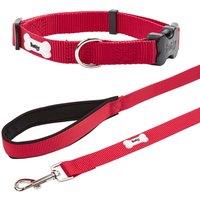 Bunty Middlewood Nylon Dog Collar and Middlewood Lead in Red - Large, Red