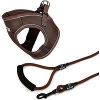 Bunty Voyage Harness Large Brown and Clip-on Rope Lead X-Large Brown, Brown