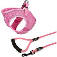 Bunty Voyage Harness X-Small Pink and Clip-on Rope Lead Small Pink, Pink