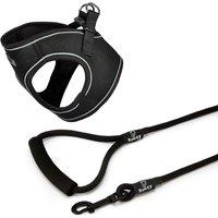 Bunty Voyage Harness Small Black and Clip-on Rope Lead Medium Black, Black