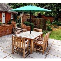 Glamhaus Garden Table Parasol With Crank Handle For Outdoors - Green, Green