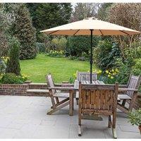 Glamhaus Garden Table Parasol With Crank Handle For Outdoors - Sand, Cream