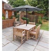 Glamhaus Garden Table Parasol w/ Crank - Dark Grey, Grey