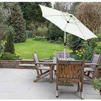 Glamhaus Garden Tilting Table Parasol w/ Crank - Cream, Cream