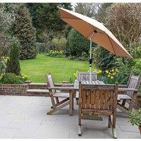 Glamhaus Garden Tilting Table Parasol For Outdoors With Crank Handle - Sand, Cream