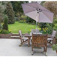 Glamhaus Garden Tilting Table Parasol For Outdoors With Crank Handle - Light Grey, Grey