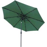 Glamhaus Garden Tilting Table Parasol w/ Solar Lights Green, Green