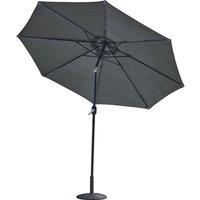 Glamhaus Garden Tilting Table Parasol w/ Solar Lights - Grey, Grey