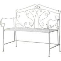 Glamhaus Metal Garden Bench - White, White