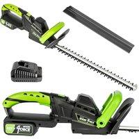 Mylek Cordless Lighweight Hedge Trimmer 20V Electric Cutter - Green & Black, Multi