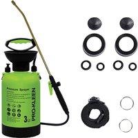Pro-kleen 3L Garden Pressure Pump Sprayer With Brass Lance And 2 X Spare Seal Kits - Green, Green