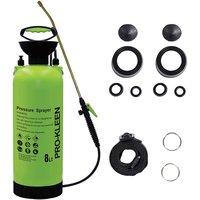 Pro-kleen 8L Garden Pressure Pump Sprayer With Brass Lance And 2 X Spare Seal Kits - Green, Green