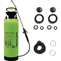 Pro-kleen 10L Garden Pressure Pump Sprayer With Brass Lance And 2 X Spare Seal Kits - Green, Green