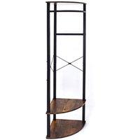FWStyle Corner Hall Rack In Black Metal, Black