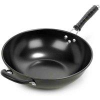 Homiu 30Cms Big Wok With Help Handle, Black