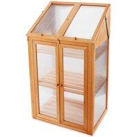 Samuel Alexander Wooden Mini Greenhouse Cold Frame - Small Greenhouse H120 x W69 x D49cm, Brown