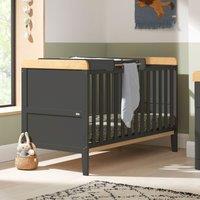 Tutti Bambini Rio Cot Bed With Cot Top Changer & Mattress Slate Grey Oak, Grey