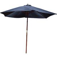 Kingfisher 2.4M Wooden Garden Parasol 34Mm Shaft & Pulley In Black, Black